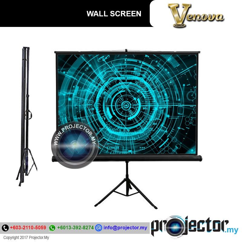 Meki/Venova 96" X 96" (8鈥檟8鈥� Tripod LCD Projector Screen Matt White 4:3 Projection