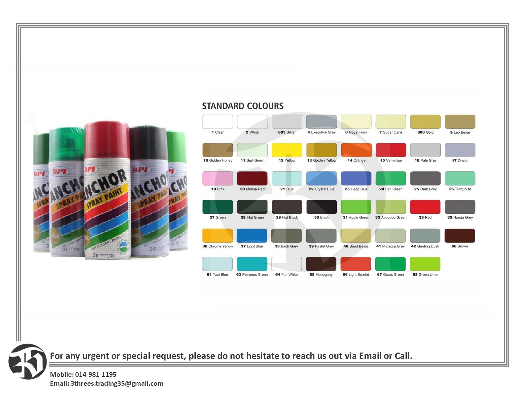 ANCHOR AEROSOL SPRAY PAINT