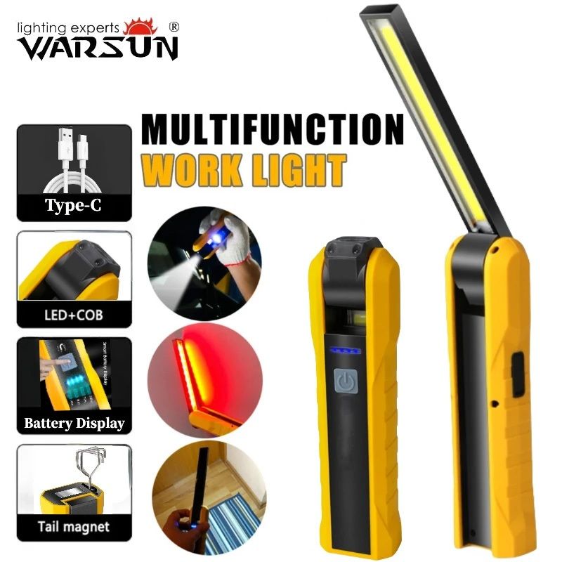 WARSUN X303 LED Work Light 1500 Lumens Super Bright Strong Magnetic Power Light for Camping Car Repairing