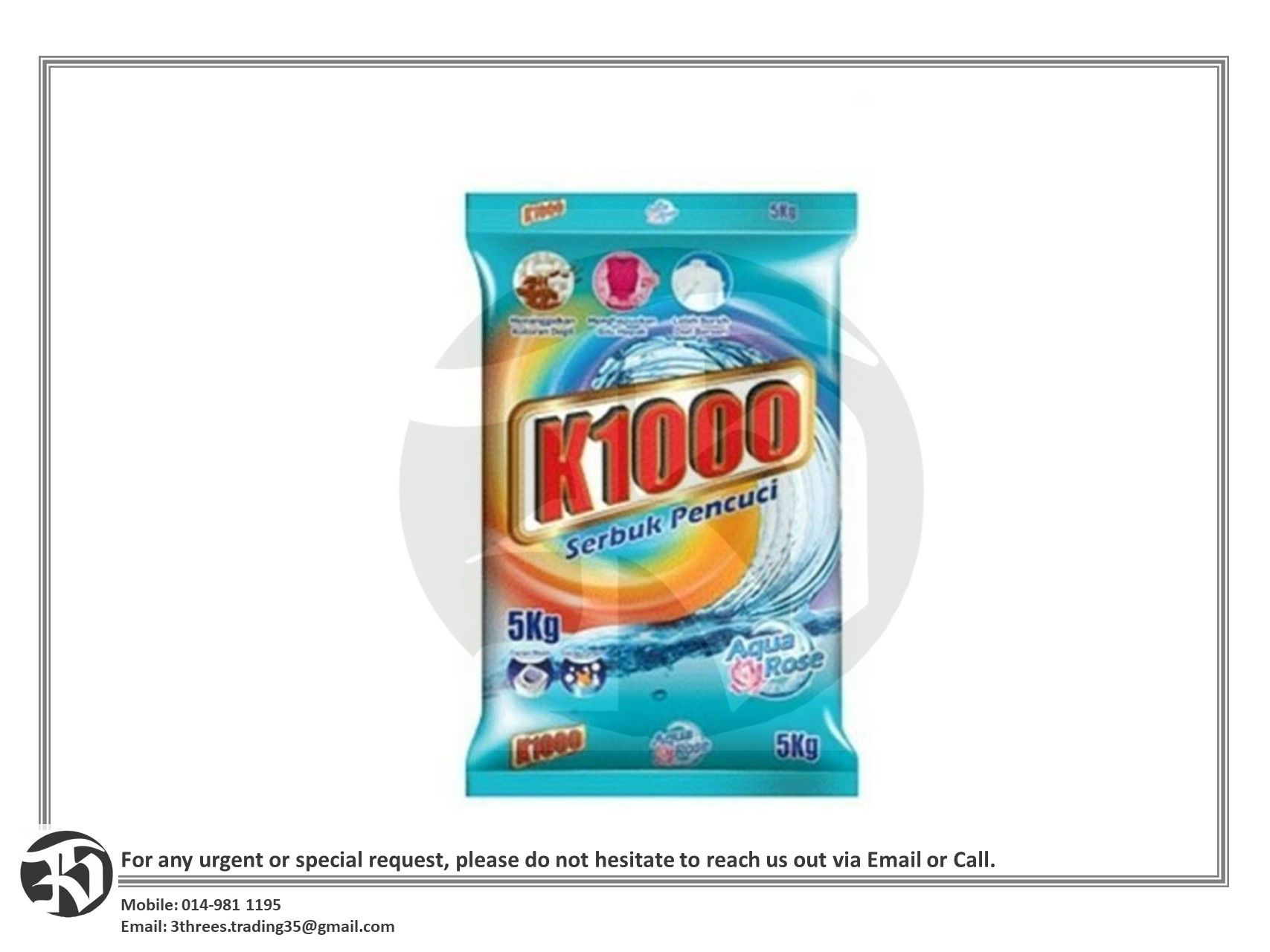 K1000 Aqua Rose Detergent Powder 5kg