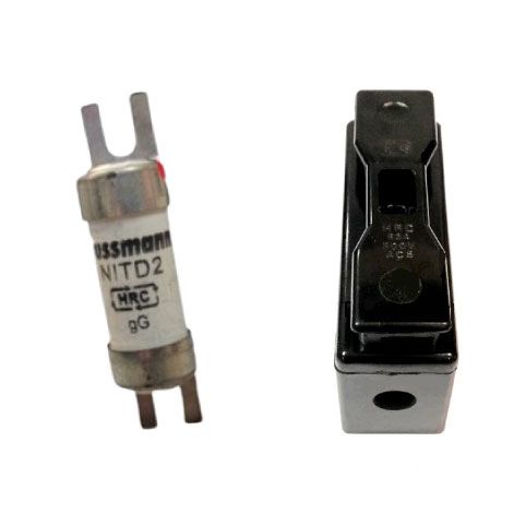 Bussmann + PLK HRC Fuse 2A + PLK 520FW Fuse Base & Carrier 500V/20A