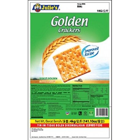 JULIE'S TIN BISCUITS GOLDEN CRACKERS 4KG