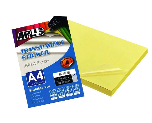 OK A4 TRANSPARENT LABEL / 100 SHEETS / TRANSPARENT STICKER / A4 LABEL