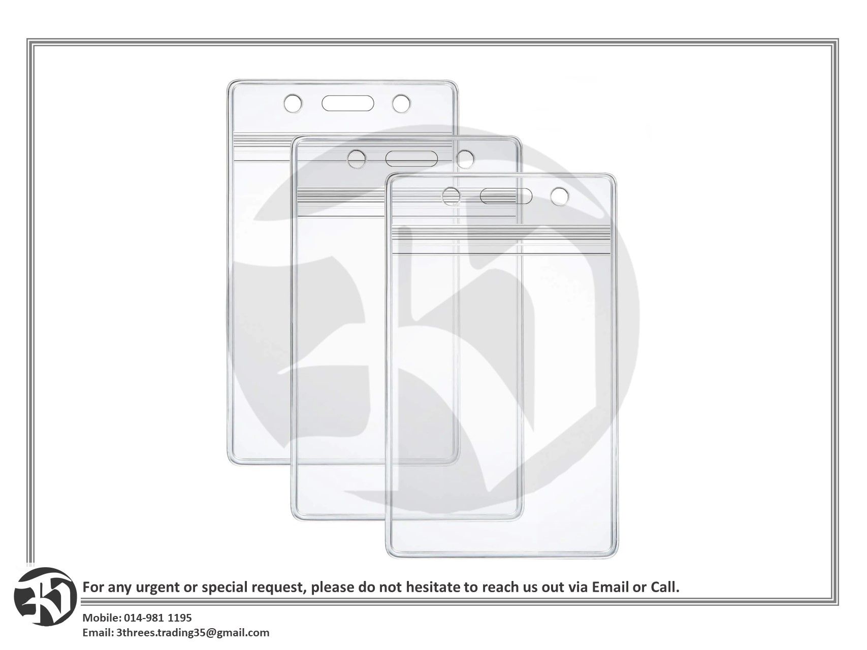ID Card Holder (83mm x 135mm) 50pcs