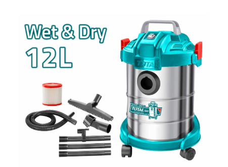 TOTAL VACUUM CLEANER WITH HEPA FILTER (12L) + ACCESSORIES INCLUDED (4 PCS) TVC14122