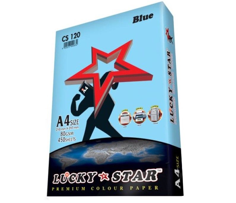 Lucky Star A4 Premium Colour Paper CS120 Blue 80gsm 450 sheets