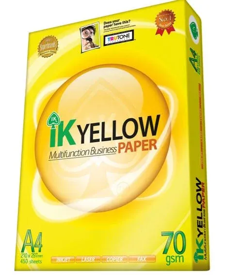 A4 Paper 70gsm Ik Yelllow 450' sheets