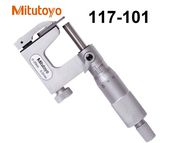 MITUTOYO 117-101 INTERCHANGEABLE ANVIL MICROMETER 0-25MM RANGE 0.01MM GRADUATION