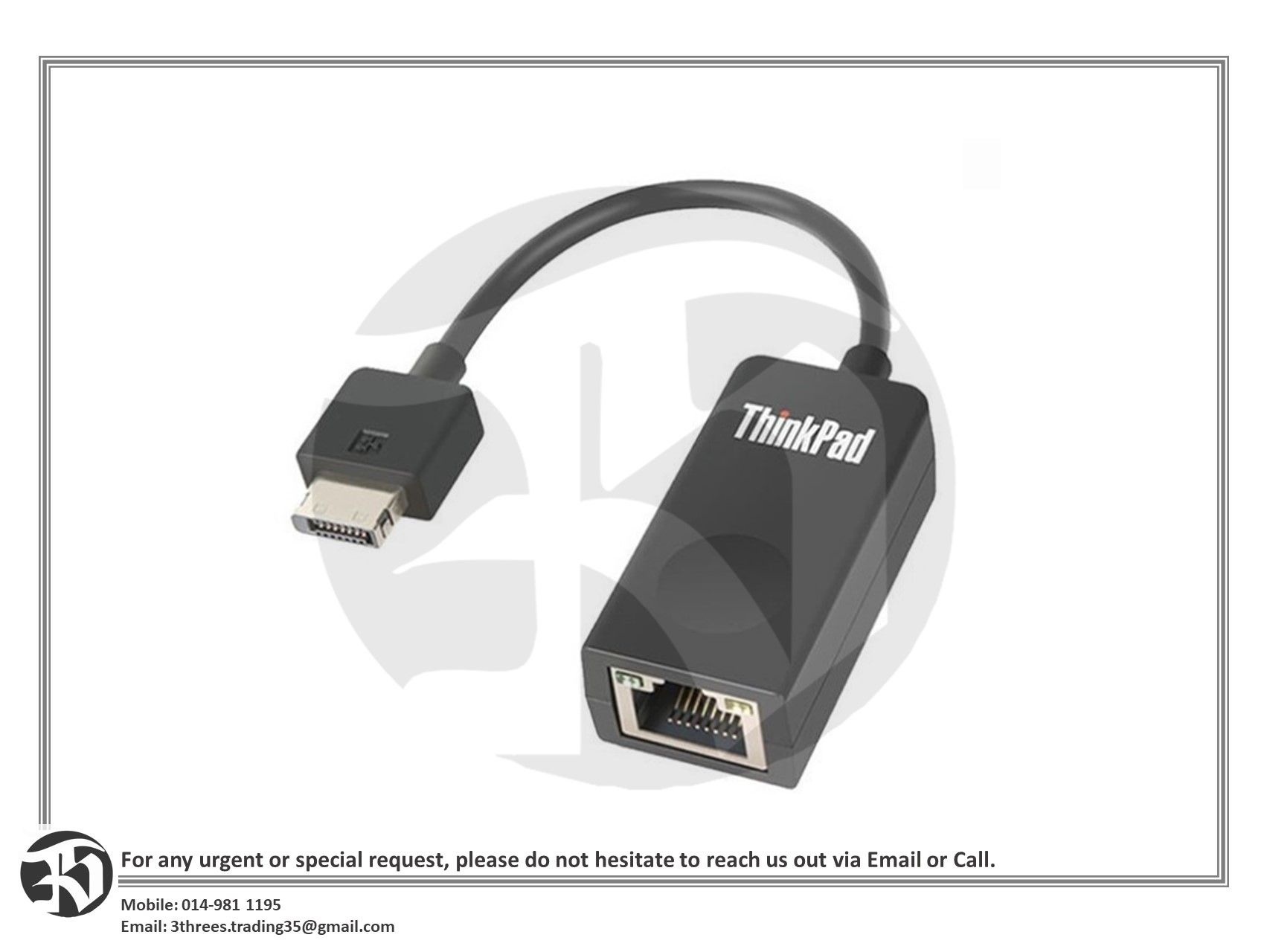 Lenovo 4X90Q84427 Thinkpad Ethernet Extension Adapter Gen 2 Ethernet Patch RJ-45