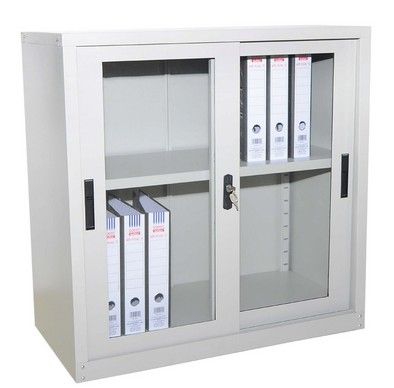GOODVIEW HALF HEIGHT CUPBOARD WITH GLASS SLIDING DOOR C/W 1 ADJ SHELF