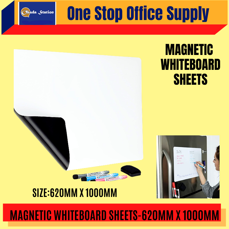 OKADA MAGNETIC WHITEBOARD SHEETS -620MM X 1000MM / WHITEBOARD / MAGNETIC SHEETS