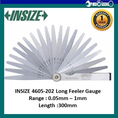 Insize *Insize 4605-202 Long Feeler Gauge, Range 0.05-1.00mm