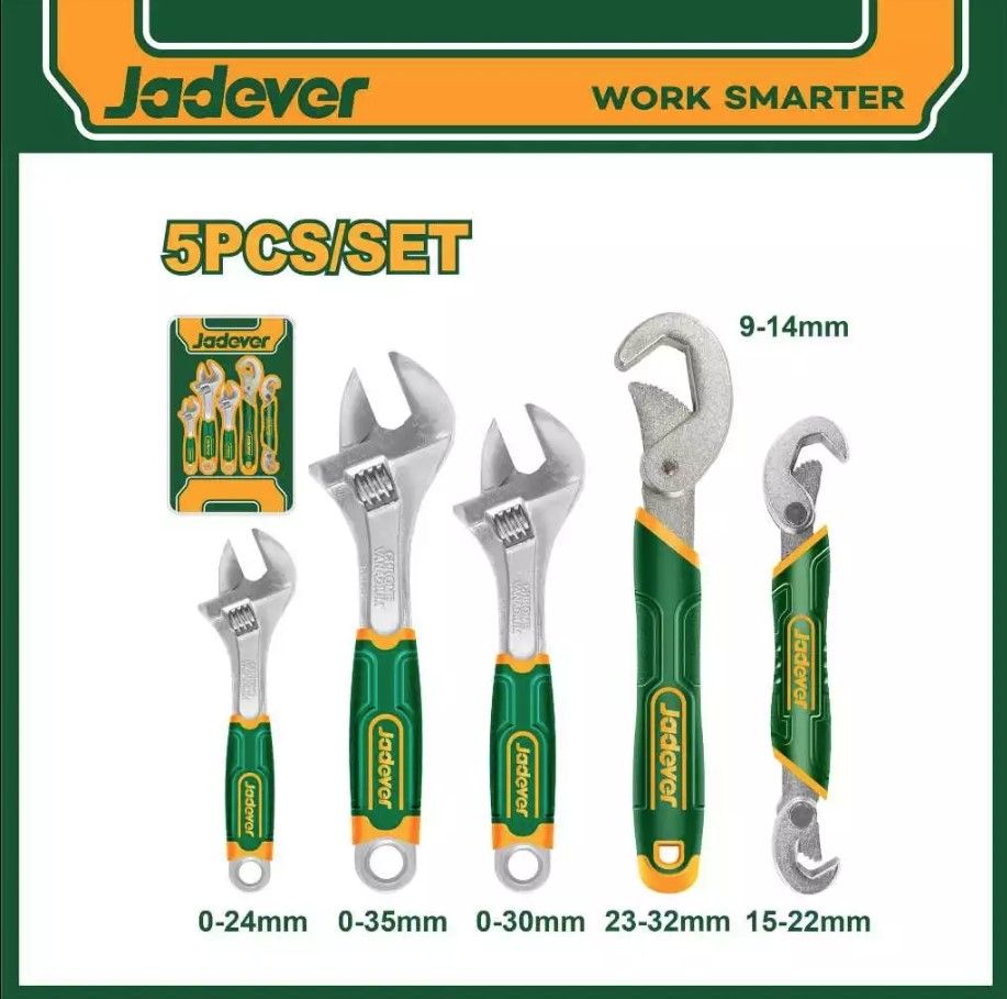 JADEVER 5 PCS ADJUSTABLE WRENCH SET JDAW275K
