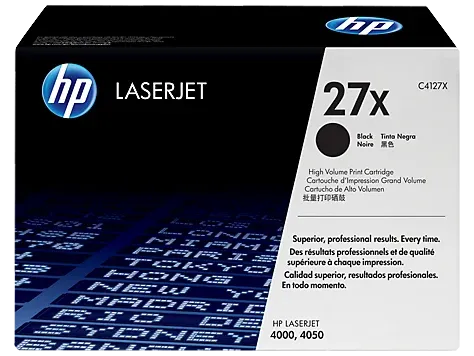 HP 27X High Yield Black Original LaserJet Toner Cartridge (C4127X)