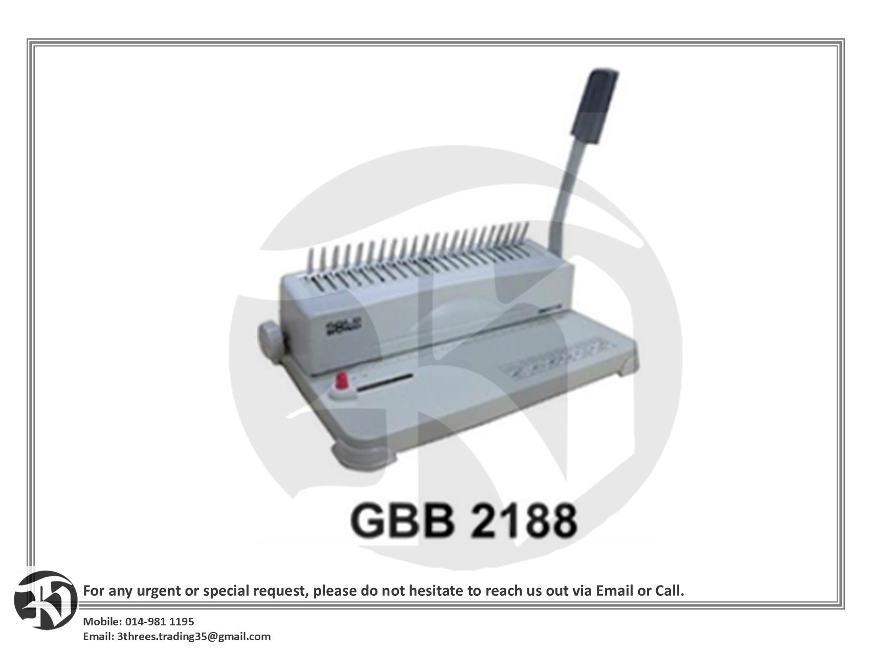 GOLD BOND-Comb Binding Machine 2188