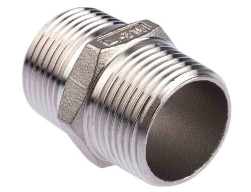 STAINLESS STEEL PIPE FITTING HEXAGON HEXAGON NIPPLE MALE R 1IN X MALE R 1IN