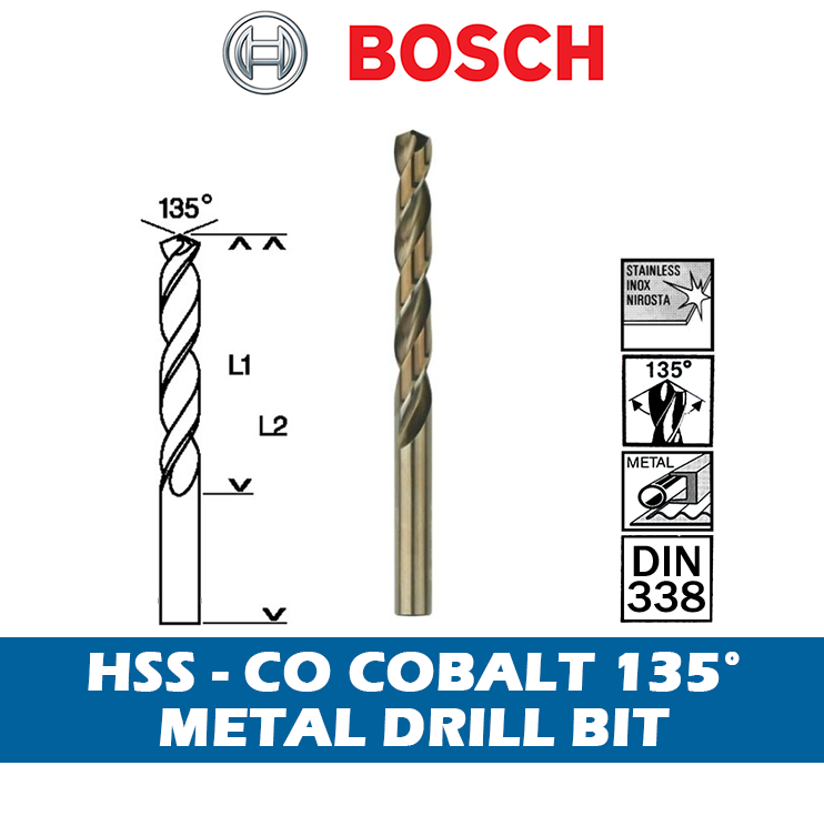 Bosch HSS-CO Metal Drill Bit Cobalt (3.0mm - 10.0mm)