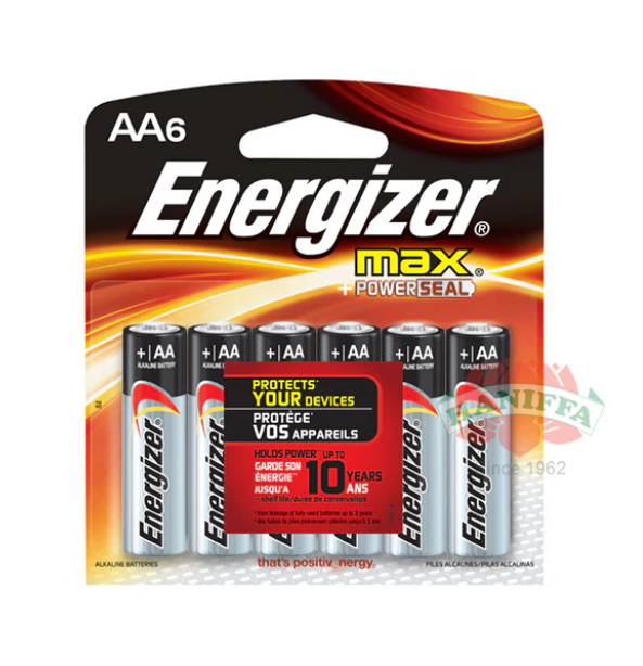 Energizer AA ALKALINE MAX Battery 6'S /CARD