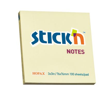 HOPAX Stick On Notes (1.5 x 2'' / 3 x 2'' / 3 x 3'' / 3 x 4'') 100 sheet/pack