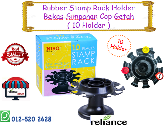 Rubber Stamp Rack Plastik / Bekas Simpanan Cop Getah # Bekas Cop # 10 Holders # Buatan Malaysia # RP0590 ( KTT : 1 Unit )