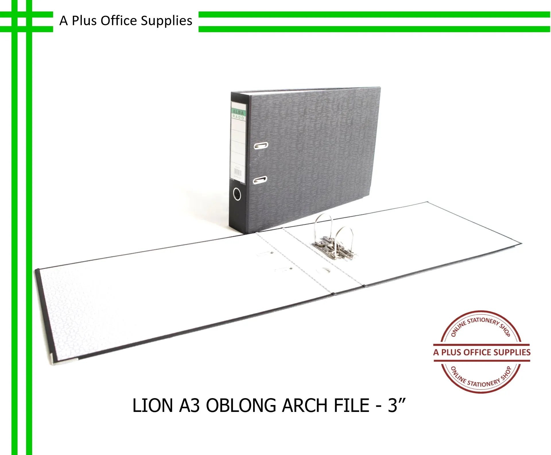 LION A3 3" Oblong Arch File / Fail Kulit Keras