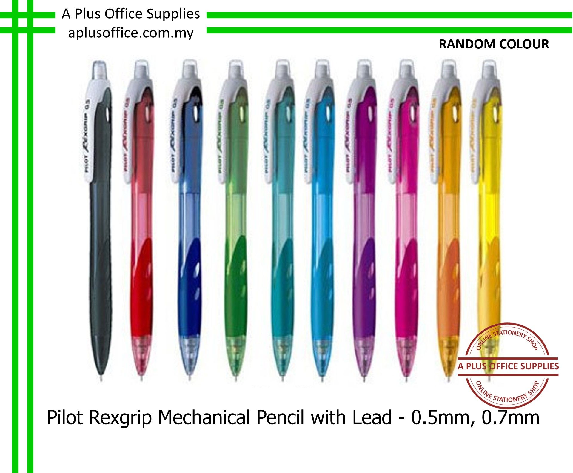 PILOT Rexgrip M/Pencil With Lead / Mekanikal Pensil Dengan Mata Pensil