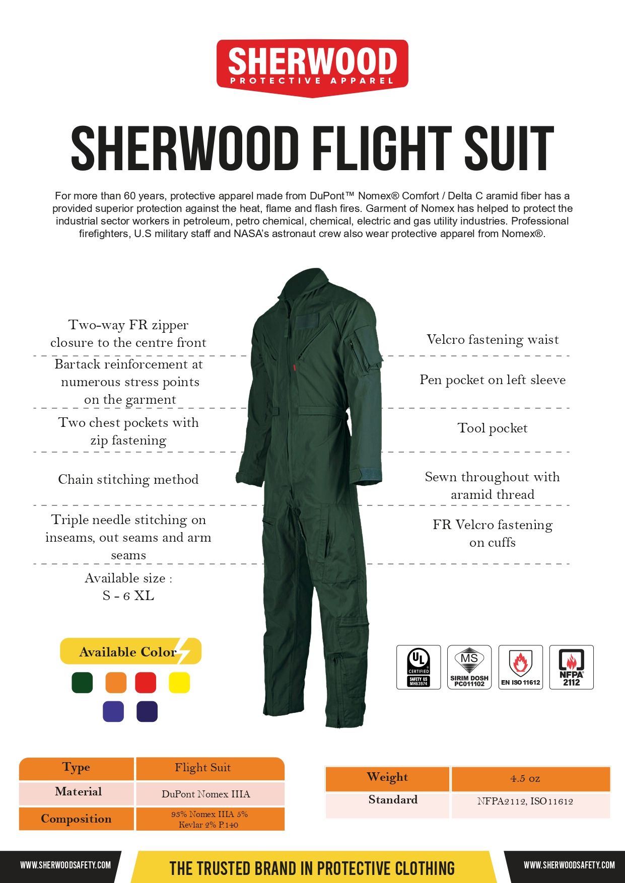 SHERWOOD NOMEX FLIGHT SUIT
