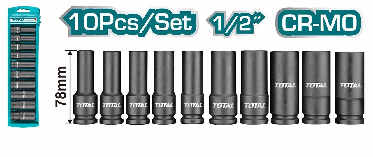 Total Deep Impact Socket Set (10 Pcs) THKISD12102L