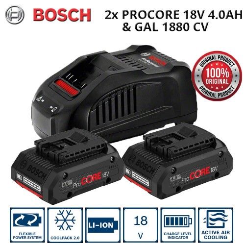 *BOSCH 18v charger ProCORE 18v 4.0Ah Battery Pack & GAL1880CV FAST CHARGER