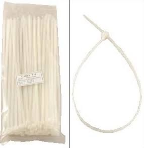 QP PVC CABLE TIE WHITE 17FT (400MM) 100PCS