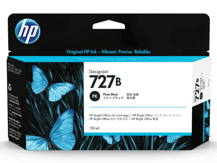 Genuine Malaysia HP Warranty - HP 727B Photo Black 300ml Ink Cartridge