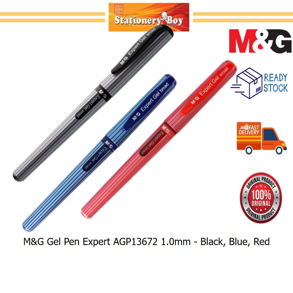 M&G Gel Pen Expert AGP13672 1.0mm Broad / Pen Dakwat Gel - Black, Blue, Red