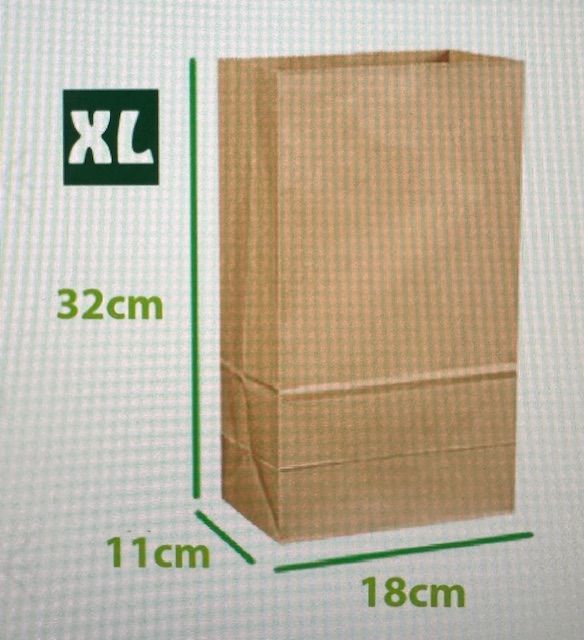 Craft Brown Paper Bag XL - 18x11x32 cm (Packing: 50pcs±/pack)