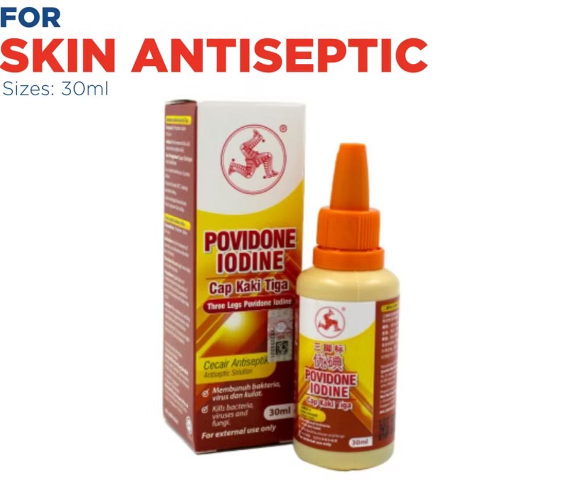 Three Legs Brand Povidone Iodine (30ml)