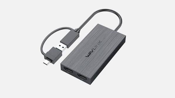 WAVLINK USB A/USB C to Dual HDMI Adapter DisplayLink Dual 4K@60Hz HDMI Convertor Hub