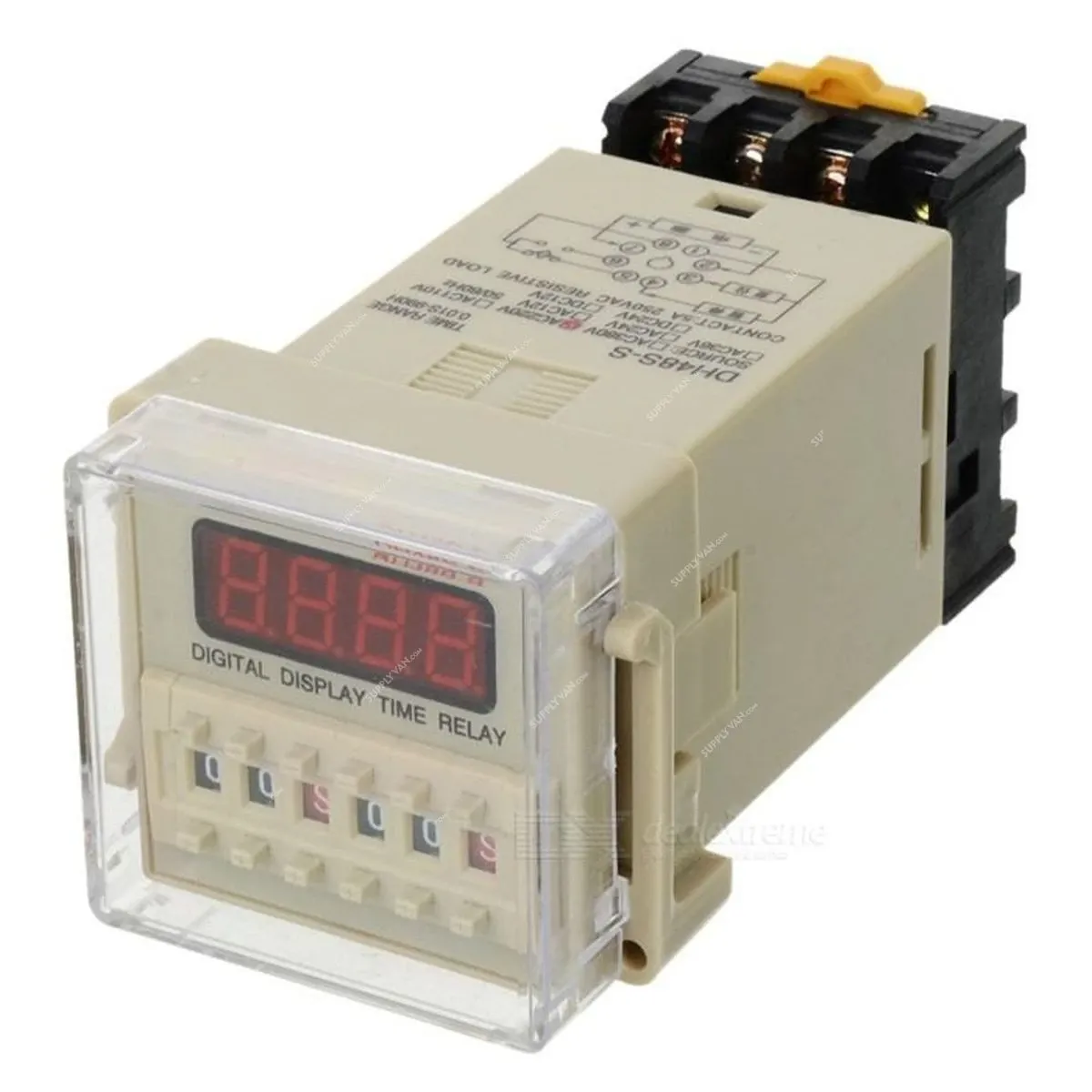 OMRON DH48SS DIGITAL TIMER DELAY RELAY & PF083AE RELAY BASE DC12V/24V AC220V AC380V (240VAC)