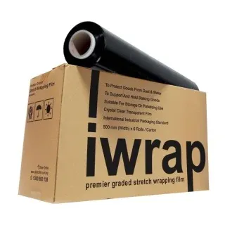 BLACK STRETCH FILM (HAND ROLL) 6 ROLLS/CARTON