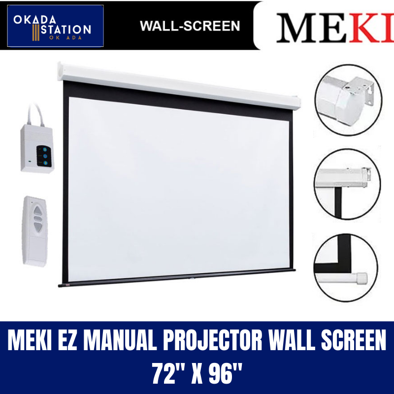 MEKI EZ Manual Projector Wall Screen 72'' x 96'' /MEKI EZ /Projector Wall /Manual Projector /Wall Screen /MEKI EZ Manual Projector Wall Screen