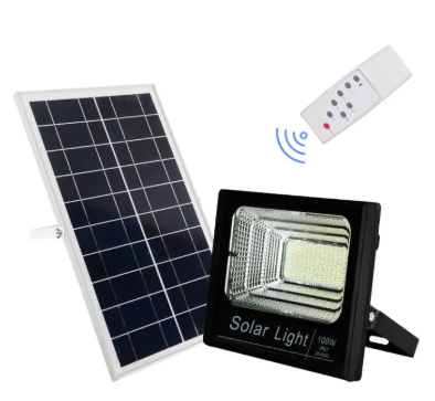 300W SMD Solar LED Flood Light (Black) c/w Solar Panel (Daylight)