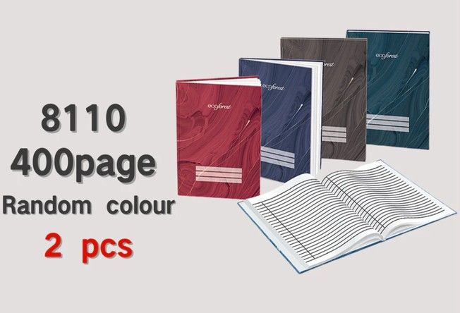 Eco forest Hard Cover F5 Square Book 120 & 200 & 300 & 400pages 2pcs 2pc 8110 400pg Rando CW-8107-KK