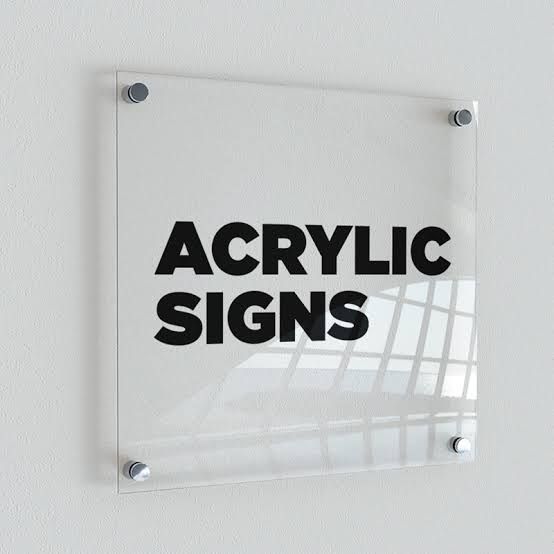 ACRYLIC SIGN BOARD 60x60CM COME WITH PLUG (2FT X 2 FT)
