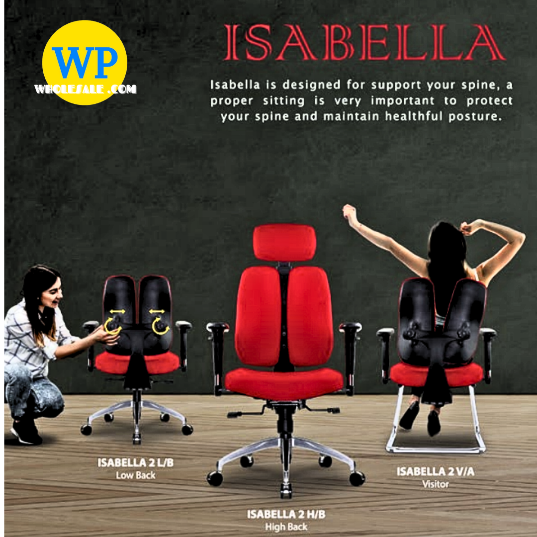 ISABELLA 2 ERGONOMIC OFFICE CHAIR WITH ALUMINIUM LEG - ALL SIZE (PU LEATHER) / CLASSIC CHAIR / CHROME SERIES / ISABELLA SERIES / ERGONOMIC OFFICE CHAIR / EXECUTIVE CHAIR / ERGONOMIC EXECUTIVE CHAIR / OFFICE CHAIR / CHAIR / ISABELLA