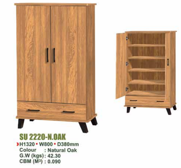 SU SHOES CABINET SU 2220 - N.OAK/WN