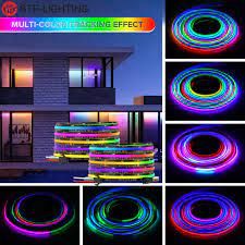 BTF-LIGHTING FCOB 630LEDs/m WS2811 IC RGB LED Light Strip Dreamy Color High Brightness Addressable COB LED Light Strip 12V 24V (DC24V (Black PCB 5m)