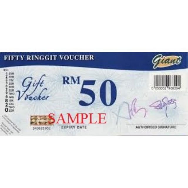 Giant RM50 cash voucher (Fizikal Voucher)