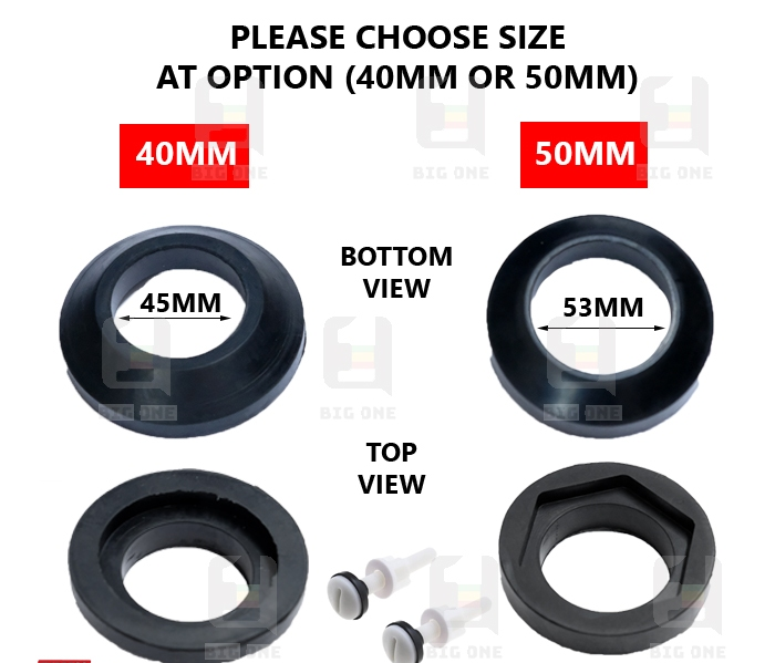 (40MM/50MM) TECHPLAS CONE SHAPE HARD RUBBER GASKET AND SCREW FOR WC TOILET CISTERN TANK ANTI LEAK 1027-40-DIY OR