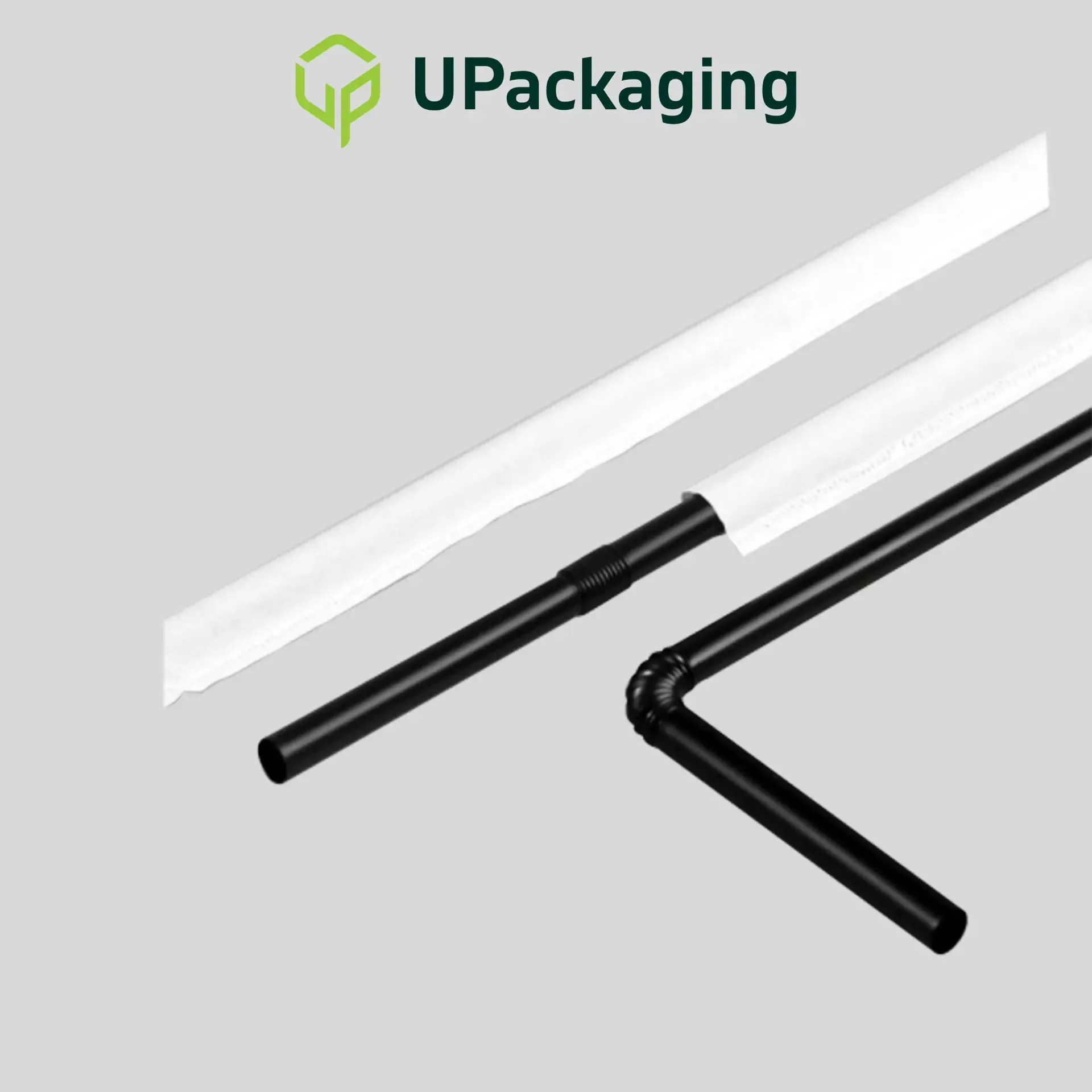 MAYER FLEXIBLE BLACK STRAWS WITH WRAPPER