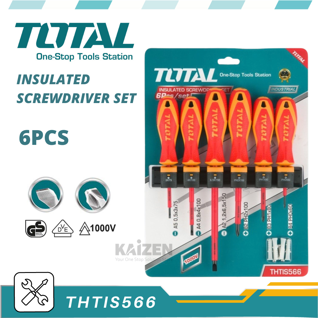 TOTAL THTIS566 1000V 6 Pcs Insulated Screwdriver Set