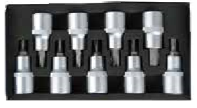 Temo 9Pc 1/2" Dr.Torx Bit Socket Set - T20-T60
