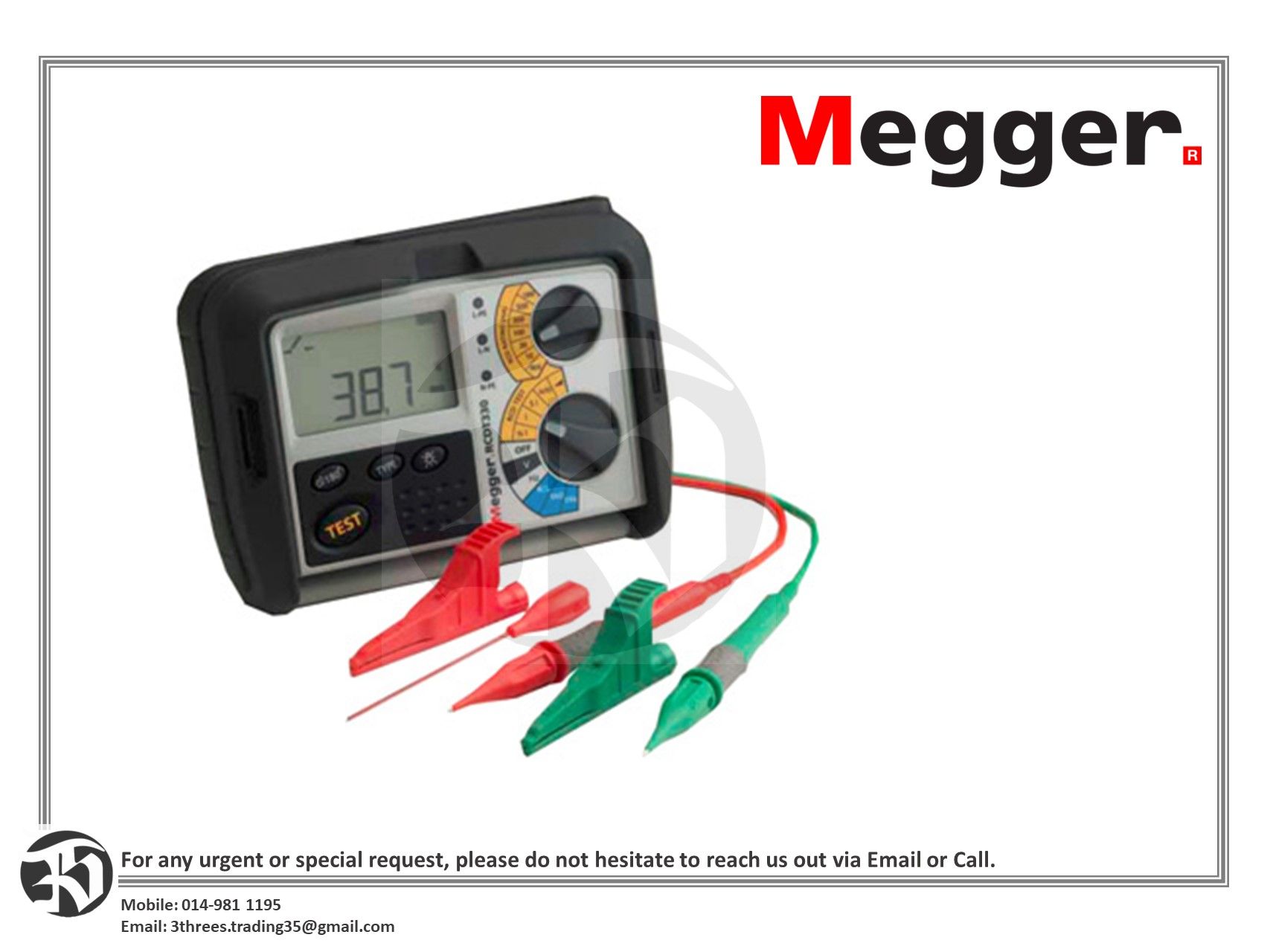 MEGGER Residual Current Device Testers RCDT320